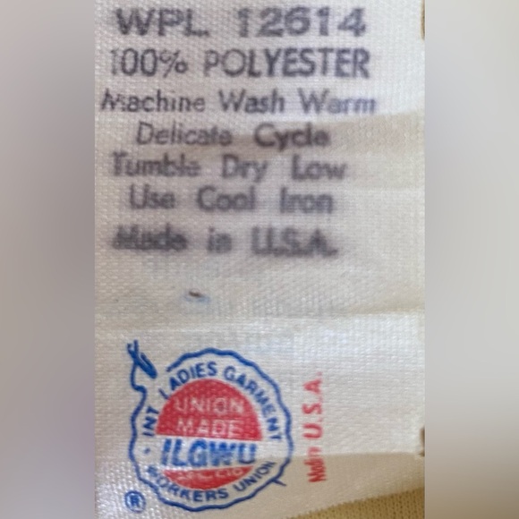 Vintage Women’s Butter Yellow Button-Up Dress 60s Union Tag Made in the USA 12 - Picture 5 of 7